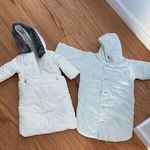 White and Cream Baby Bunting Bags